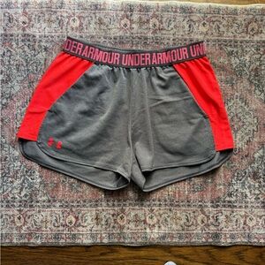 Under Armour Orange and Gray Athletic Shorts Lightweight Moisture-Wicking